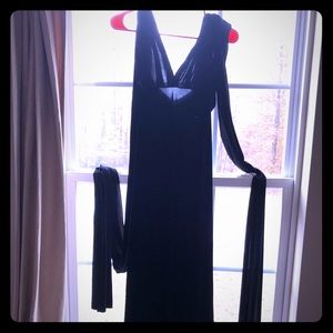 Black floor length wrap dress